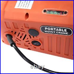 1100lbs 3-in-1 Electric Hoist Winch Portable 25ft Crane with Remote Control USA