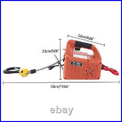 1100lbs 3-in-1 Electric Hoist Winch Portable Crane 25ft with Remote Control USA