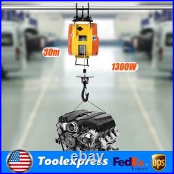 110V Electric Hoist Winch Portable Electric Winch 500lbs Wire Remote Control USA