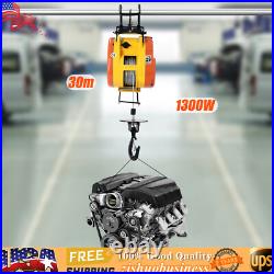 110V Electric Hoist Winch Portable Electric Winch 500lbs Wire Remote Control USA