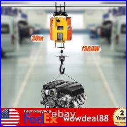 110V Electric Hoist Winch Portable Electric Winch 500lbs Wire Remote Control USA