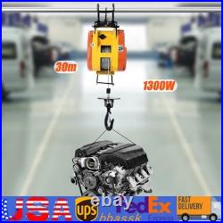 110V Electric Hoist Winch Portable Electric Winch 500lbs Wire Remote Control USA