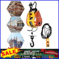 110V Electric Hoist Winch Portable Electric Winch 500lbs Wire Remote Control USA