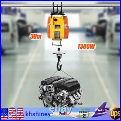 110V Electric Hoist Winch Portable Electric Winch 500lbs Wire Remote Control USA