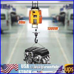 110V Electric Hoist Winch Portable Electric Winch 500lbs Wire Remote Control USA