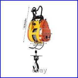 110V Electric Hoist Winch Portable Electric Winch 500lbs Wire Remote Control USA