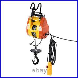 110V Electric Hoist Winch Portable Electric Winch 500lbs Wire Remote Control USA