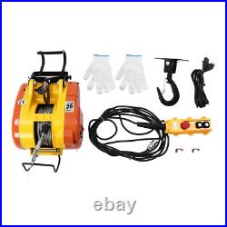 110V Electric Hoist Winch Portable Electric Winch 500lbs Wire Remote Control USA