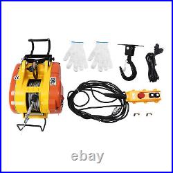 110V Electric Hoist Winch Portable Electric Winch 500lbs Wire Remote Control USA