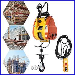 110V Electric Hoist Winch Portable Electric Winch 500lbs Wire Remote Control USA