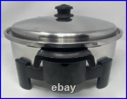 12 SALADMASTER 7256 Stainless Steel Oil Core Electric Skillet with Lid Tested