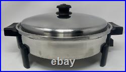 12 SALADMASTER 7256 Stainless Steel Oil Core Electric Skillet with Lid Tested