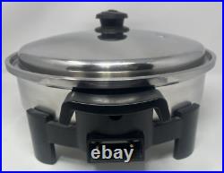 12 SALADMASTER 7256 Stainless Steel Oil Core Electric Skillet with Lid Tested