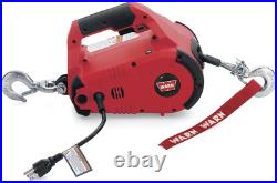120V AC Portable Electric Winch with Steel Cable 1/2 Ton (1,000 Lb) Pulling Ca
