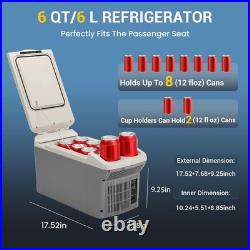 12V Car Refrigerator Cooler/Warmer 6 Quart (6L), 12 Volt DC &110V AC, Electric C