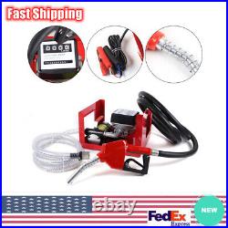 12V DC 175W Electric Fuel Transfer Pump Big Flow Rate With Fuel Meter Nozzle USA