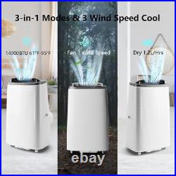 14000BTU Portable Air Conditioner 3-in-1 Dehumidifier Fan AC up to 750 Sq. Ft