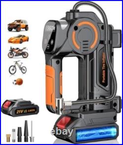 160PSI 21V Car Tire Air Pump Inflator Compressor Digital Electric Auto Portable