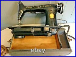 1929 Singer Model 101 Sewing Machine With Portable Case, Works! Free Shipping