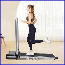 2 in1 Folding Electric Treadmill Under Desk Walking Pad Home Office Portable USA