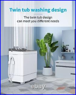 26lbs Portable Washing Machine Compact Twin Tub Washer with Spin Dryer USA