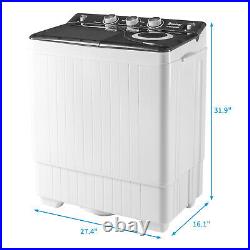 26lbs Portable Washing Machine Compact Twin Tub Washer with Spin Dryer USA