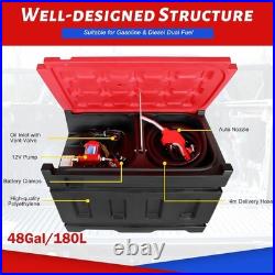 48 Gallon Portable Gasoline Diesel Fuel Transfer Tank with Pump 12V DC Electric