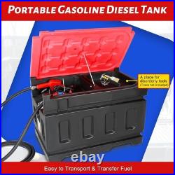 48 Gallon Portable Gasoline Diesel Fuel Transfer Tank with Pump 12V DC Electric