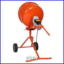 5.0 Cu. Ft Portable Concrete Mixer Electric Cement Mixer 1/2 HP Drive Motor USA