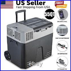 55 QT Portable Refrigerator Electric Car Cooler Compressor Freezer Camping USA