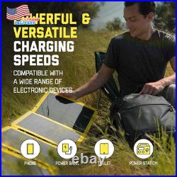 60W Folding IP67 Portable Solar Panel Charger + 100W 25600Mah Power Bank NEW USA