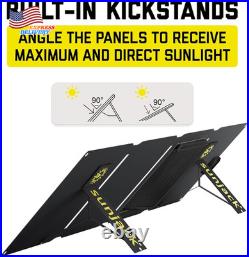 60W Folding IP67 Portable Solar Panel Charger + 100W 25600Mah Power Bank NEW USA