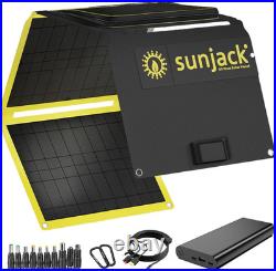 60W Folding IP67 Portable Solar Panel Charger + 100W 25600Mah Power Bank NEW USA