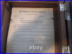 Antique Ammeter Westinghouse Electric Portable Current, Wood Case Great