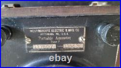 Antique Westinghouse Electric Portable Alternating Current Ammeter, Wood Case