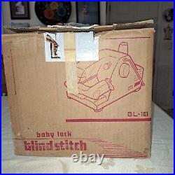 Baby Lock BL-101 Blind Hemmer Sewing Machine with 2 Foot Pedals in Original Box