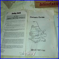 Baby Lock BL-101 Blind Hemmer Sewing Machine with 2 Foot Pedals in Original Box