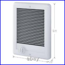 Cadet Electric Wall Heater 240V 2000W Forced Air with Thermostat White (250-Sq-Ft)