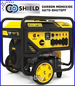 Champion 15,000-W MKE Portable Gas Powered Generator, Electric Start, CO Sensor