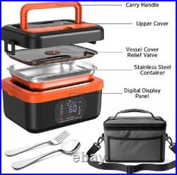 Cordless Heated Lunch Box for Adults 34oz Portable Electric Food Warmer with