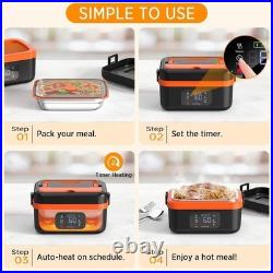 Cordless Heated Lunch Box for Adults 34oz Portable Electric Food Warmer with