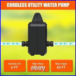 Cordless Water Transfer Pump 20V Battery 200GPH Portable Electric Utility Pump w