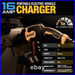 DEWALT Level-2 Portable EV Charger up to 16 Amps, 120-240V AC, 25 Ft. Cable