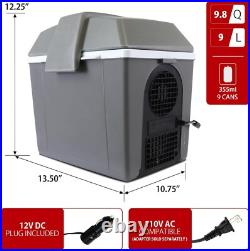 Durable Insulated Electric Cooler with Warming & Cooling 9.8 Qt for Road Trips