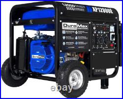 DuroMax Gas Powered Portable 12000 Watt-Electric Start-Home Back Blue, Black