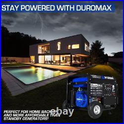 DuroMax Gas Powered Portable 12000 Watt-Electric Start-Home Back Blue, Black
