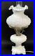 Fenton Glossy White Milk Glass POPPY Hurricane Table Lamp 18 in