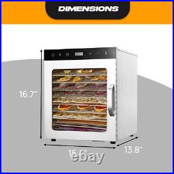 Food Dehydrator Machine 10 Trays 400W Fruit Meat Jerky Dryer Stainless Steel U. S