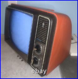 GE Television General Electric Black & White Portable TV 12XB9104T Orange Prop