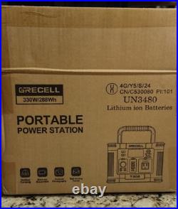 GRECELL 300W Portable Power Station 288Wh Solar Generator Backup Battery Camping